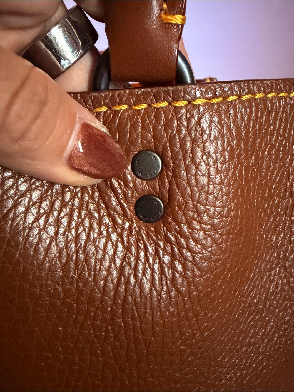 Coach 1941 Rogue 30 Pebbled Leather Satchel 38124 Saddle Brown Gunmetal - Picture 5 of 10